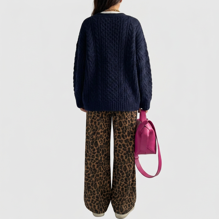 Amara - Leopard Print Wide-Leg Pants