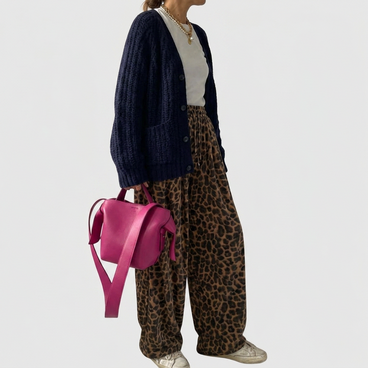 Amara - Leopard Print Wide-Leg Pants