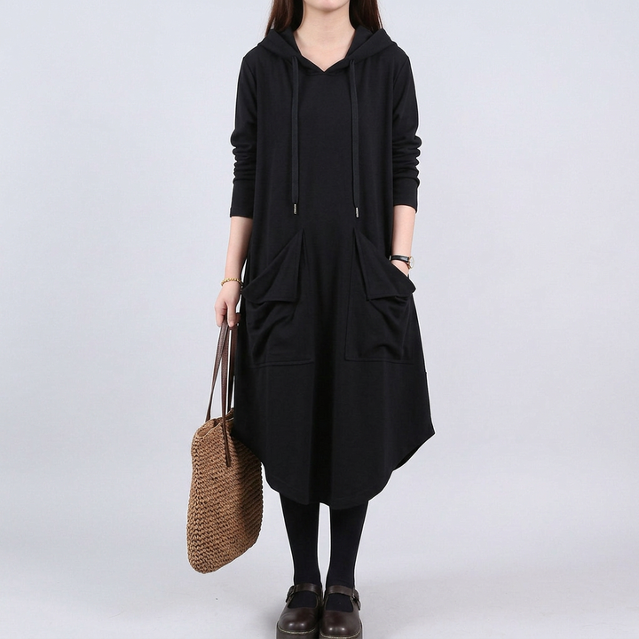 Elara | Relaxed Hooded Maxi Dress