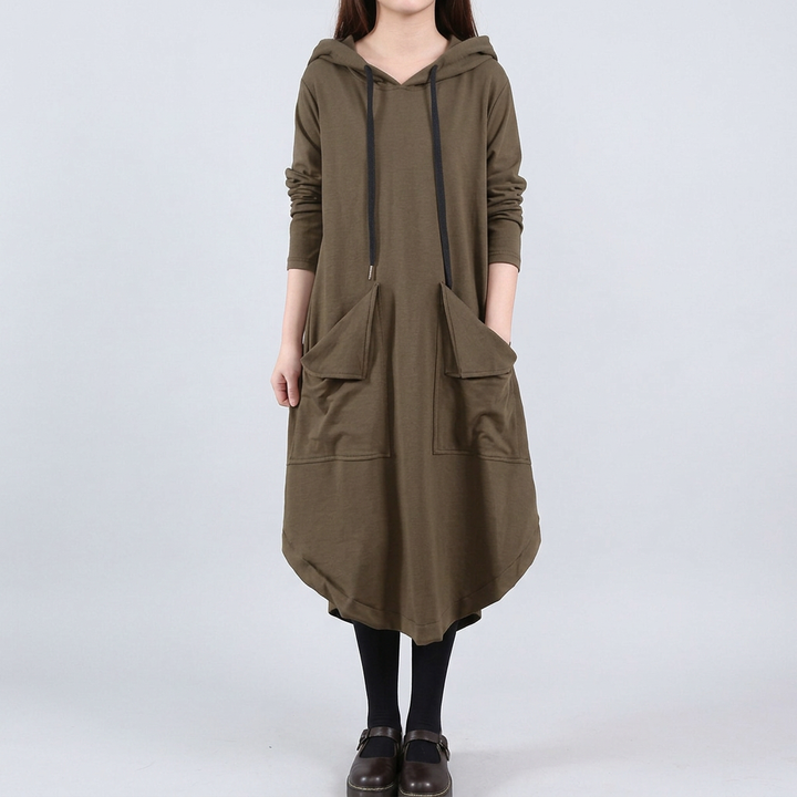 Elara | Relaxed Hooded Maxi Dress