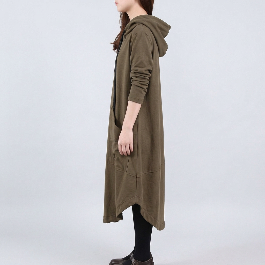Elara | Relaxed Hooded Maxi Dress