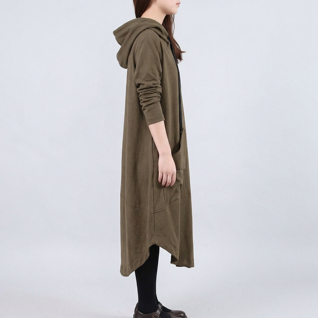 Elara | Relaxed Hooded Maxi Dress