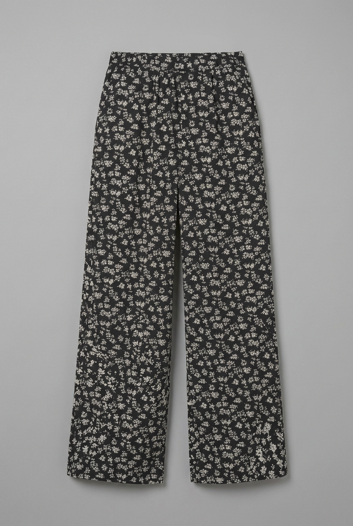 Elara | Women’s High-Waisted Wide-Leg Trousers with Ditsy Floral Print