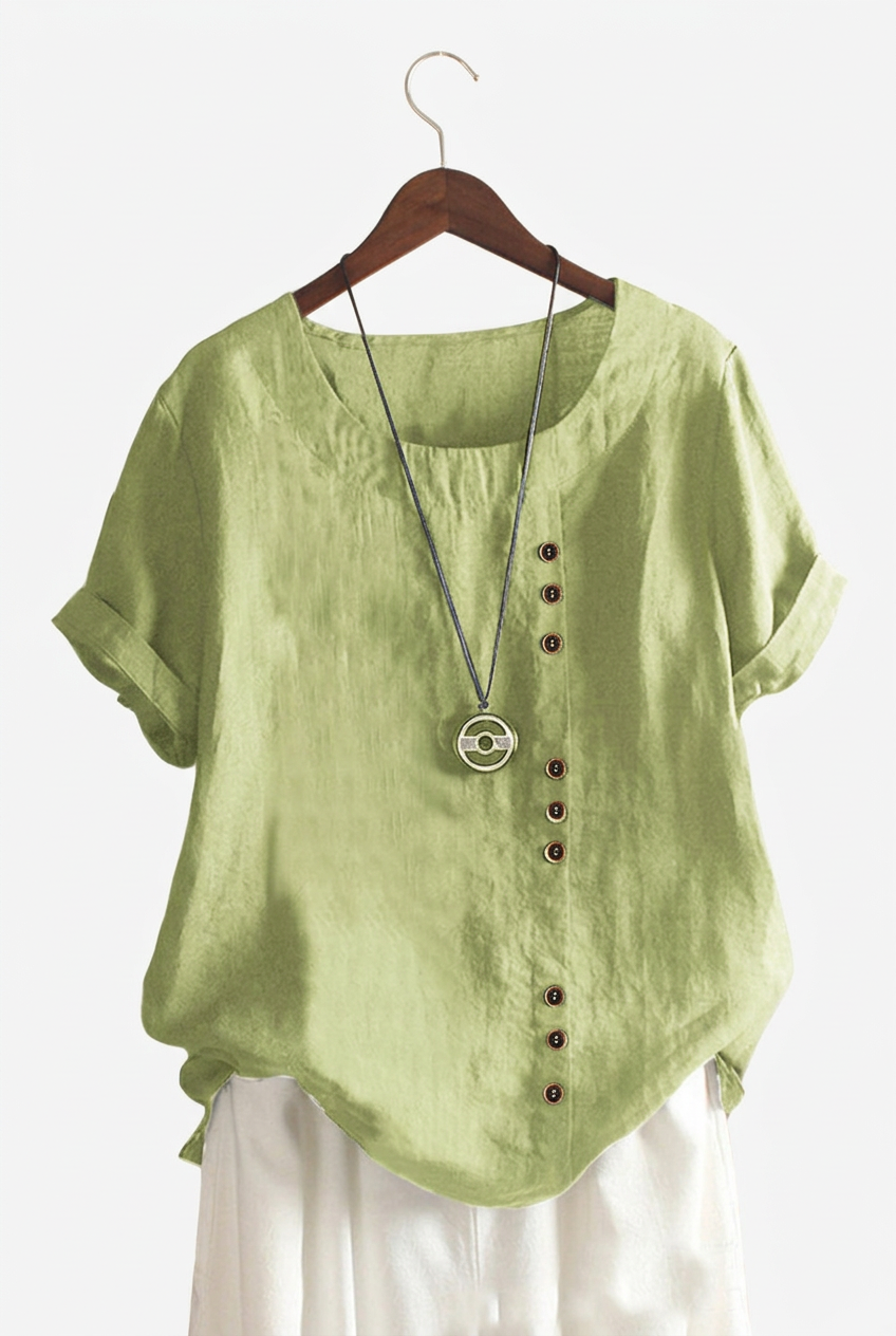 Elisavie | Comfortable Short Sleeve Blouse