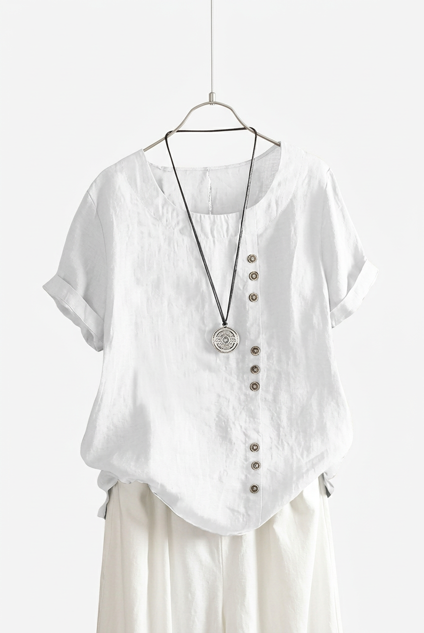 Elisavie | Comfortable Short Sleeve Blouse