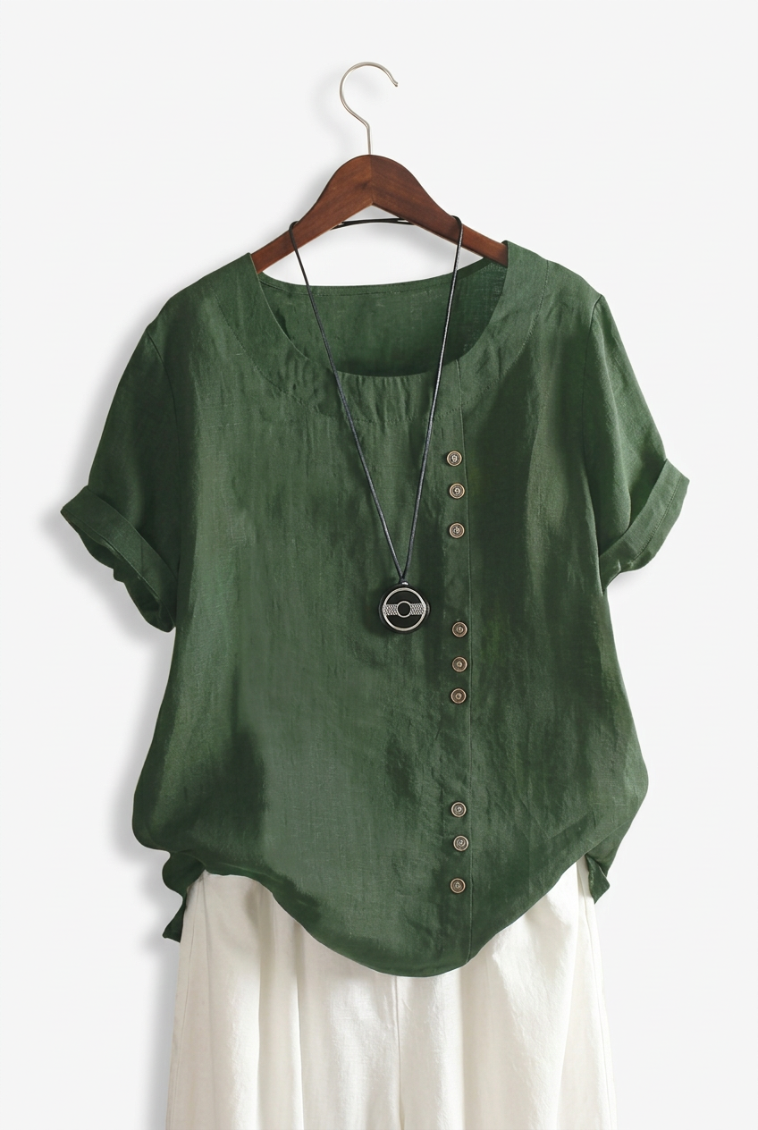 Elisavie | Comfortable Short Sleeve Blouse