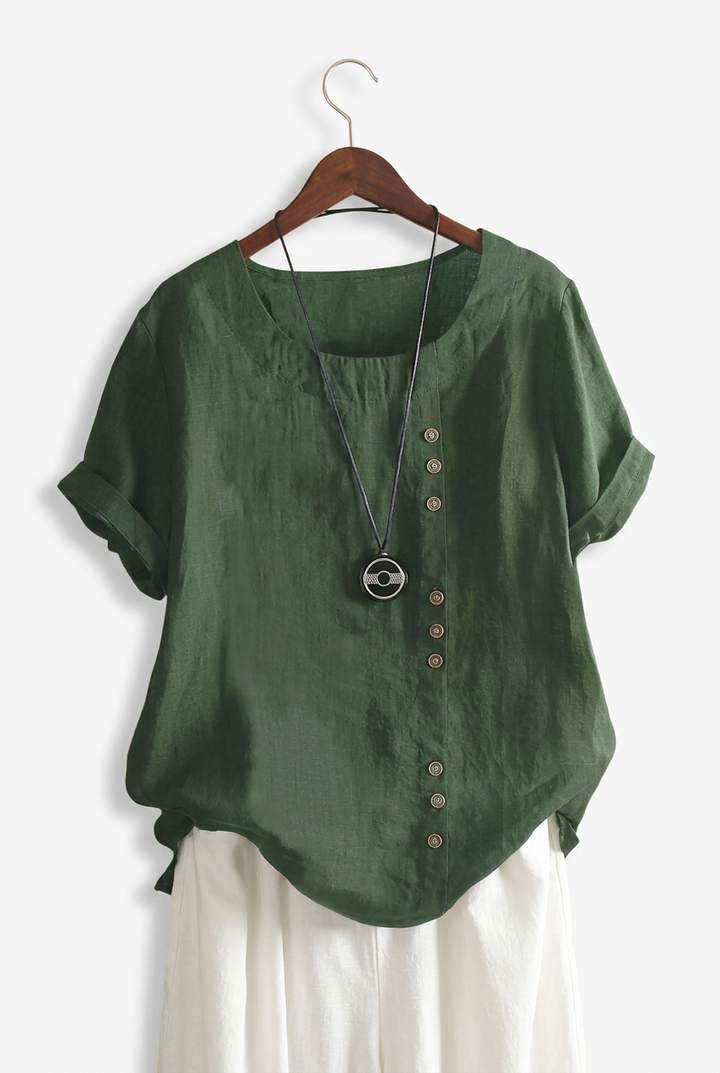 Elisavie | Comfortable Short Sleeve Blouse