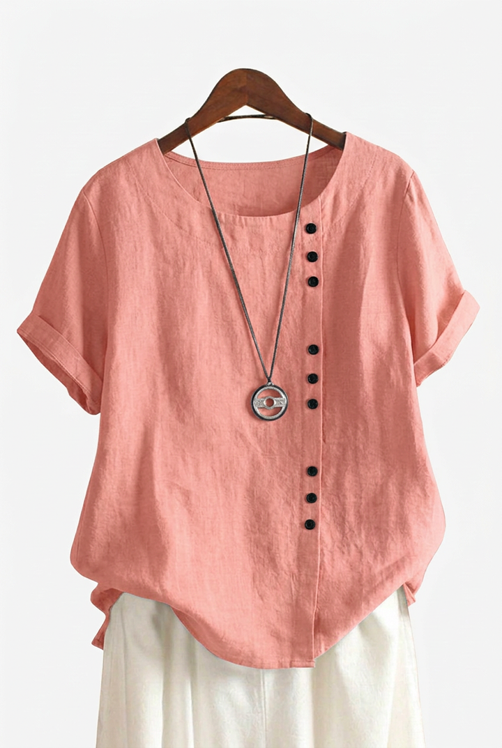 Elisavie | Comfortable Short Sleeve Blouse