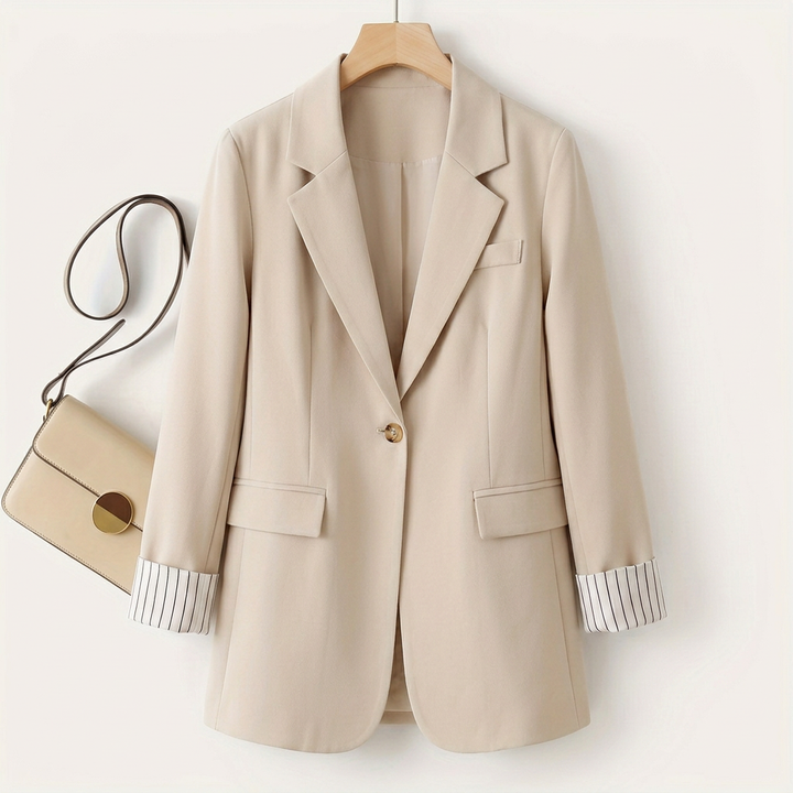 Gillian - Classy Button Front Long Sleeve Office Blazer Coat