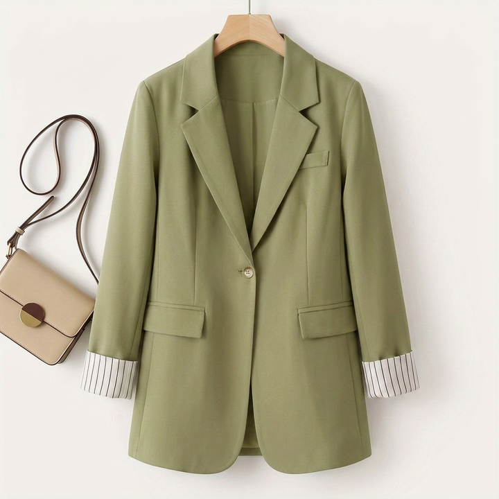 Gillian - Classy Button Front Long Sleeve Office Blazer Coat