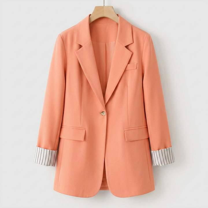 Gillian - Classy Button Front Long Sleeve Office Blazer Coat
