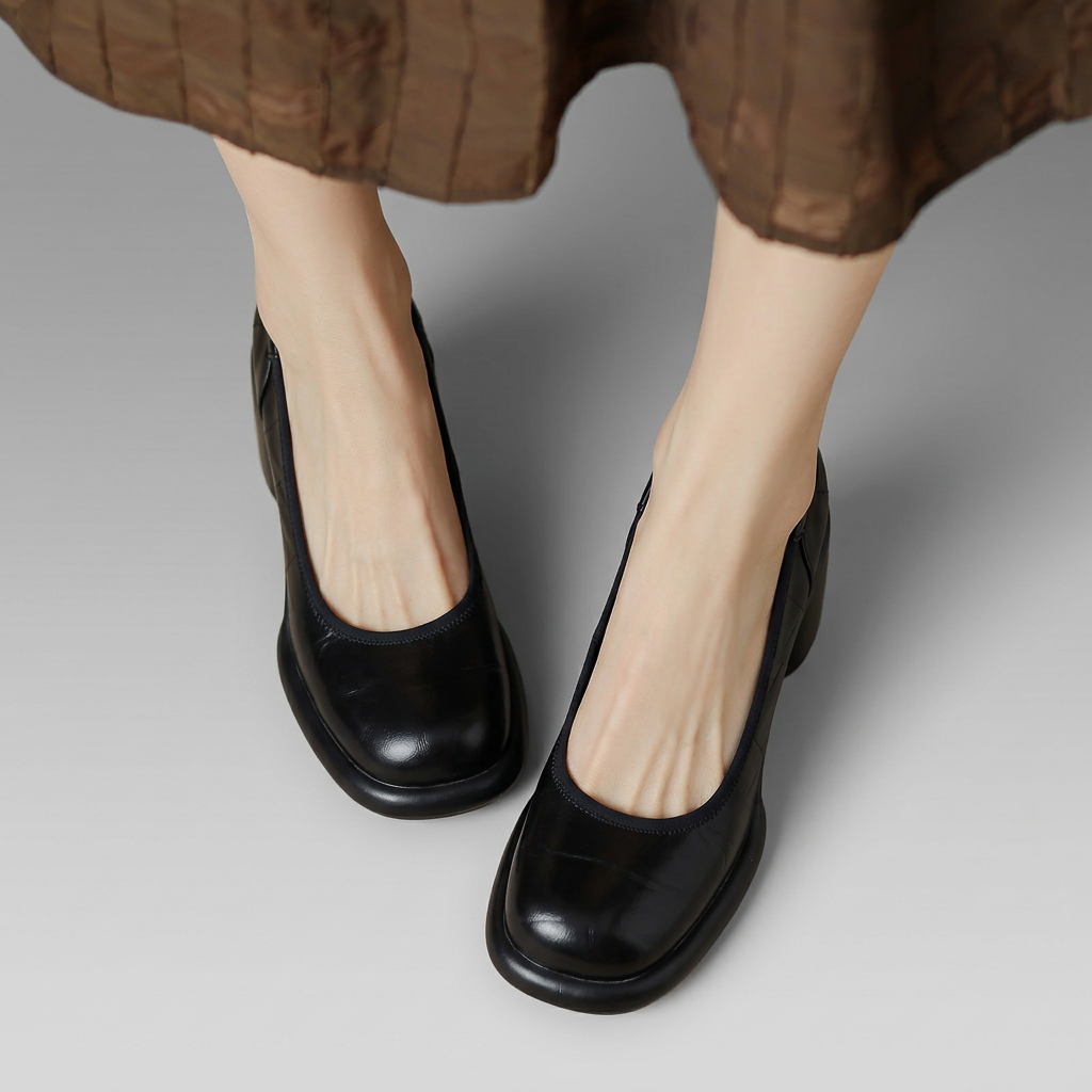 Marielle | Classic Block Heel Court Shoes