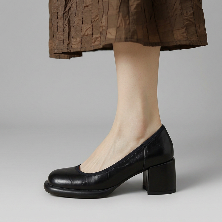 Marielle | Classic Block Heel Court Shoes