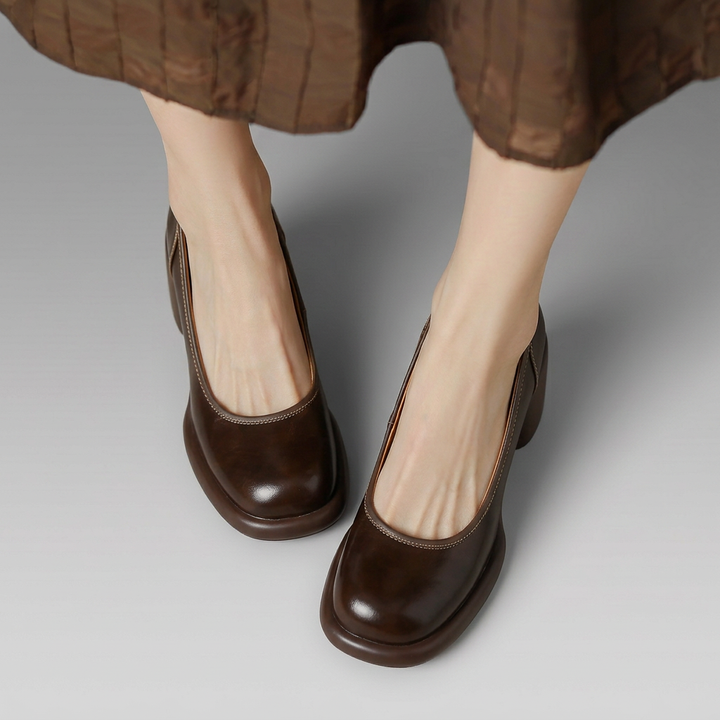 Marielle | Classic Block Heel Court Shoes