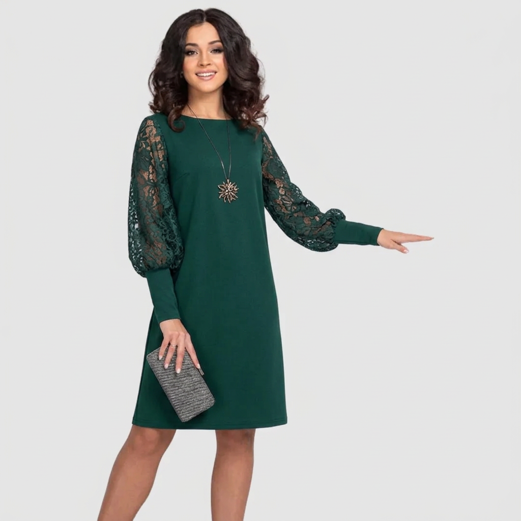 Lowri Quinn | Lace Balloon-Sleeve Shift Dress
