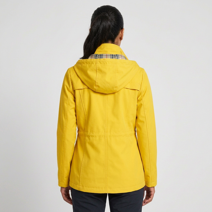 Qing - Casual Drawstring Waist Zip-Up Hooded Jacket