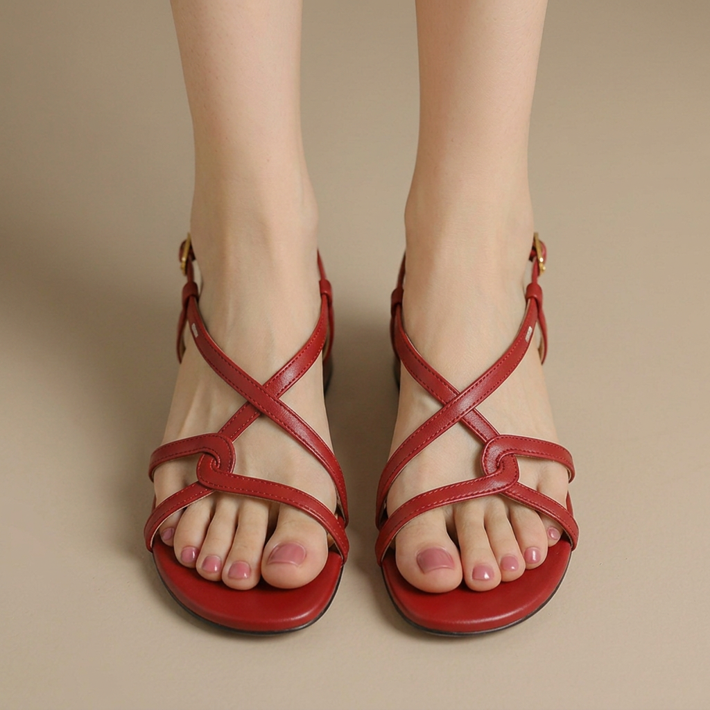 Roselle | Elegant Knotted Criss-Cross Slingback Sandals