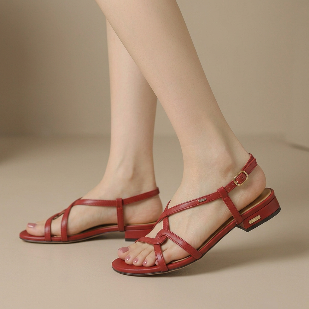 Roselle | Elegant Knotted Criss-Cross Slingback Sandals