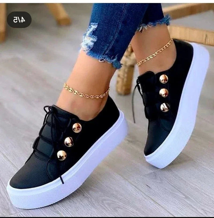 Serena | Orthopaedic Round Toe Platform Trainers