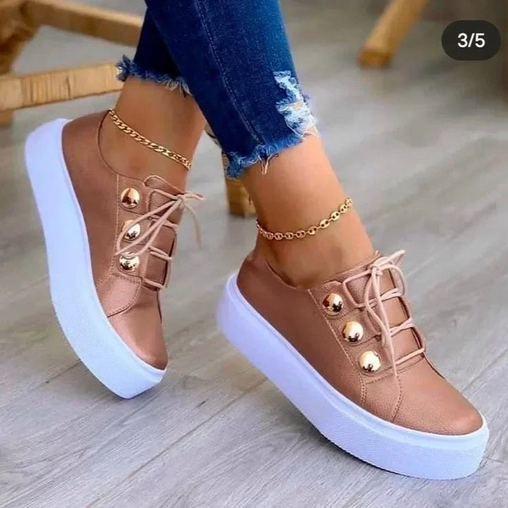 Serena | Orthopaedic Round Toe Platform Trainers