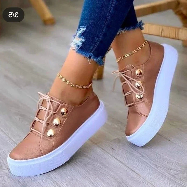Serena | Orthopaedic Round Toe Platform Trainers