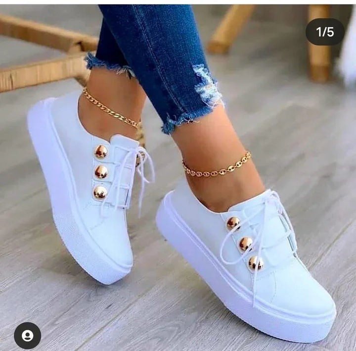 Serena | Orthopaedic Round Toe Platform Trainers