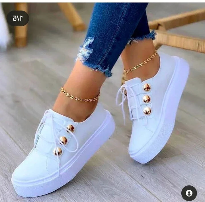 Serena | Orthopaedic Round Toe Platform Trainers