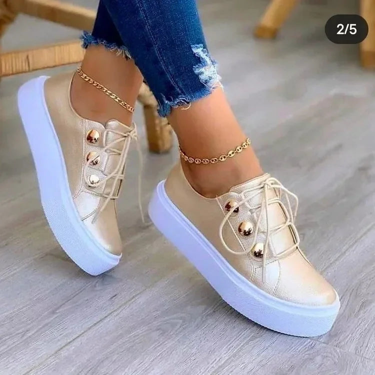Serena | Orthopaedic Round Toe Platform Trainers
