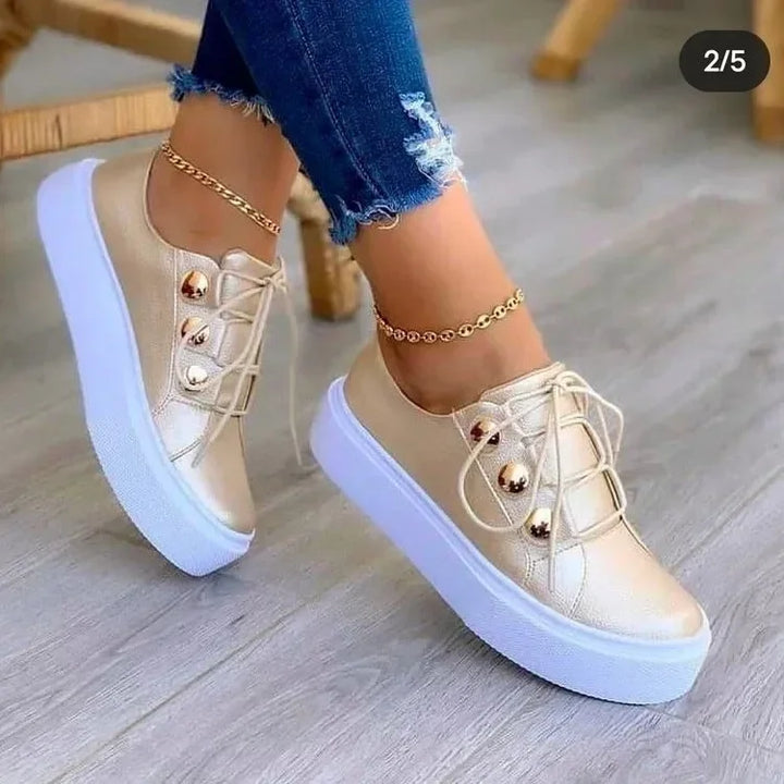Serena | Orthopaedic Round Toe Platform Trainers