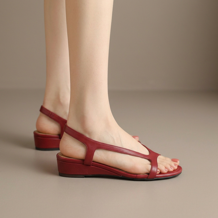 Serena | Elegant Cut-Out Slingback Wedge Sandals