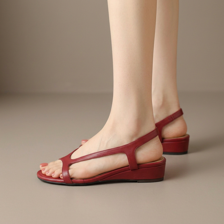 Serena | Elegant Cut-Out Slingback Wedge Sandals