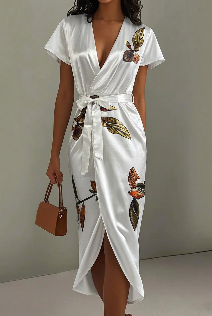 Chloe | Midi Wrap Dress V-Neck Floral Print