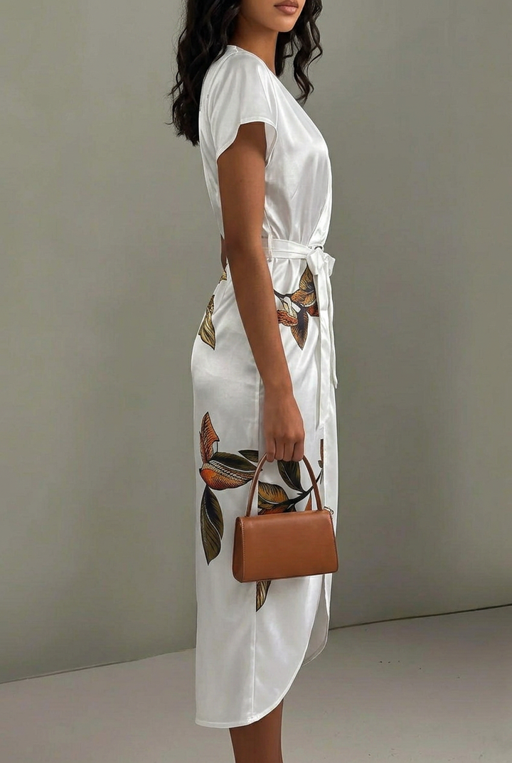 Chloe | Midi Wrap Dress V-Neck Floral Print