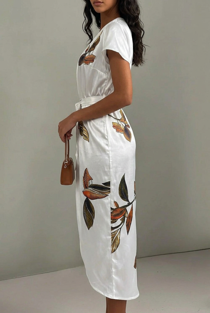 Chloe | Midi Wrap Dress V-Neck Floral Print