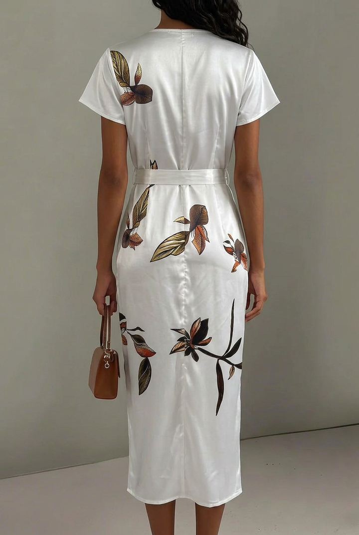 Chloe | Midi Wrap Dress V-Neck Floral Print
