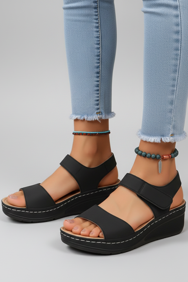 Brooklyn | Women’s Wedge Sandals with Loop Straps and Toe