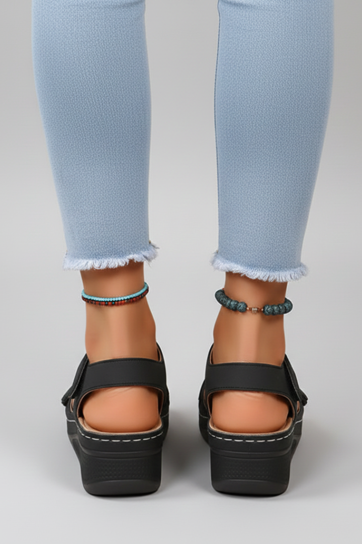 Brooklyn | Women’s Wedge Sandals with Loop Straps and Toe