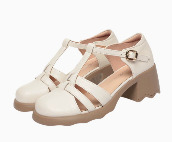 Elyxiana | Orthopaedic T-Strap Block Heels