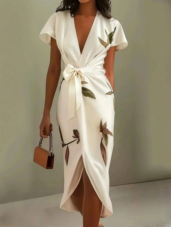 Chloe | Midi Wrap Dress V-Neck Floral Print