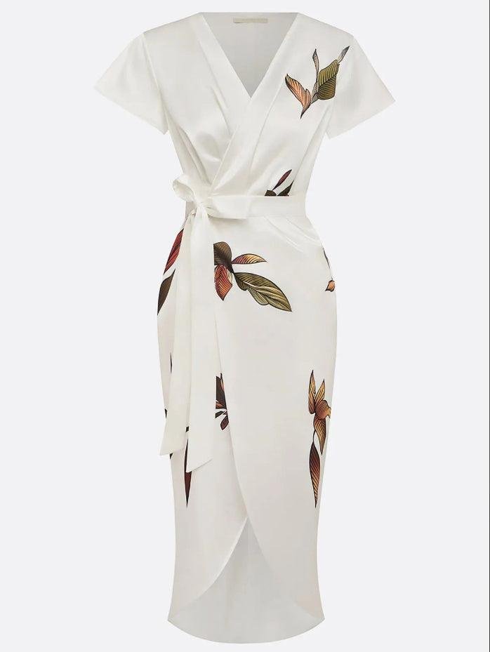Chloe | Midi Wrap Dress V-Neck Floral Print