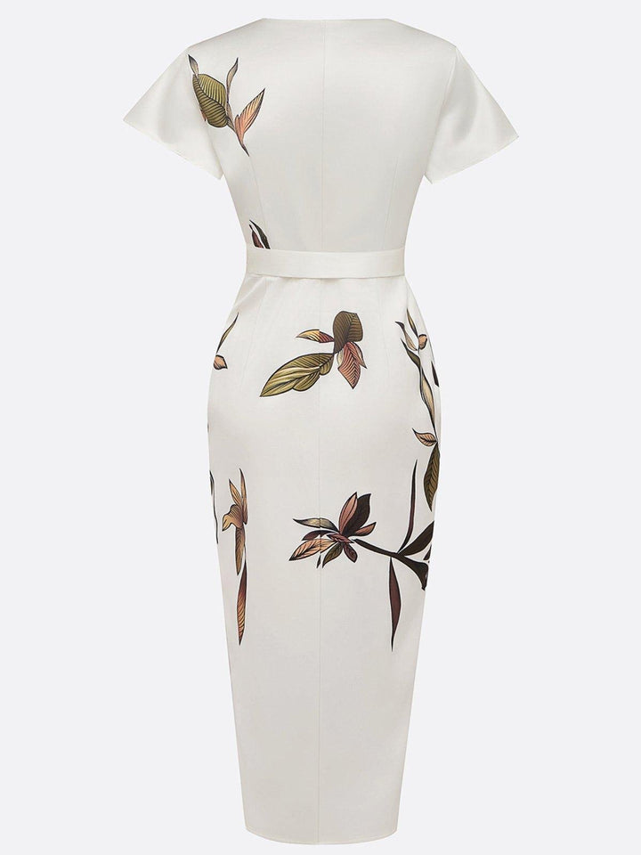 Chloe | Midi Wrap Dress V-Neck Floral Print